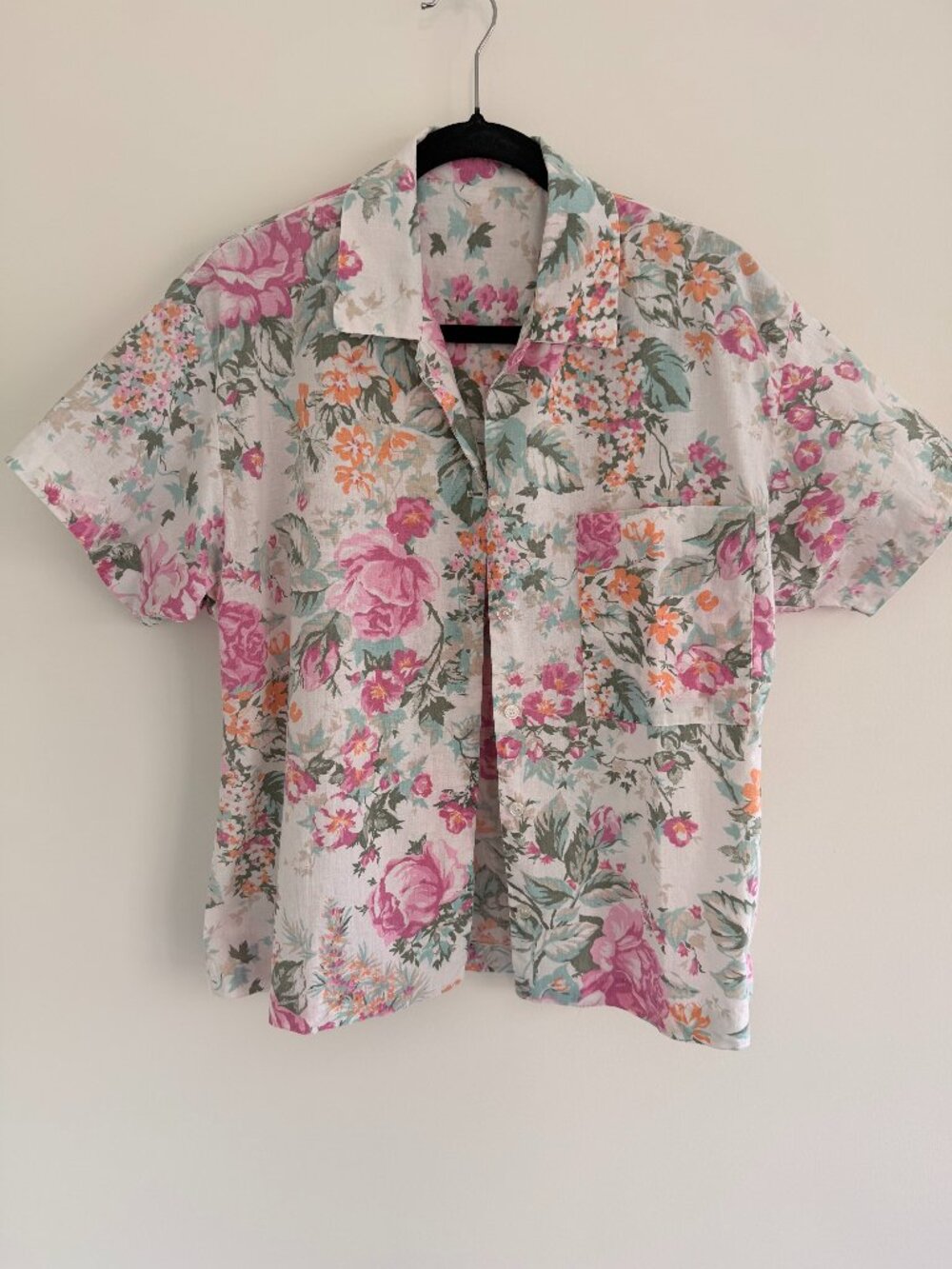 Vintage Floral Cottagecore Button Front Blouse Garden Party Top
